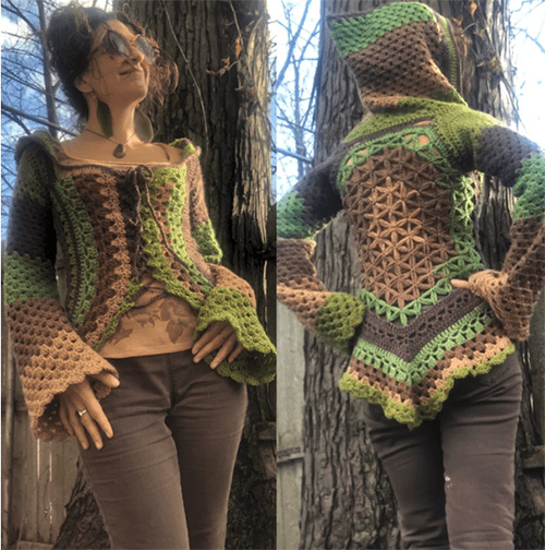 crochet wearable; boho sweater photo 
