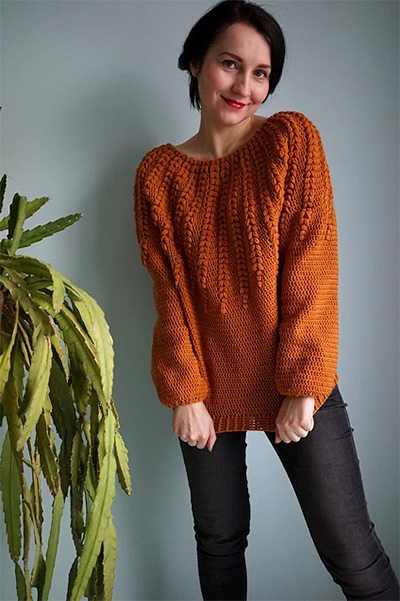 Crochet wearable; Goldenrod sweater photo