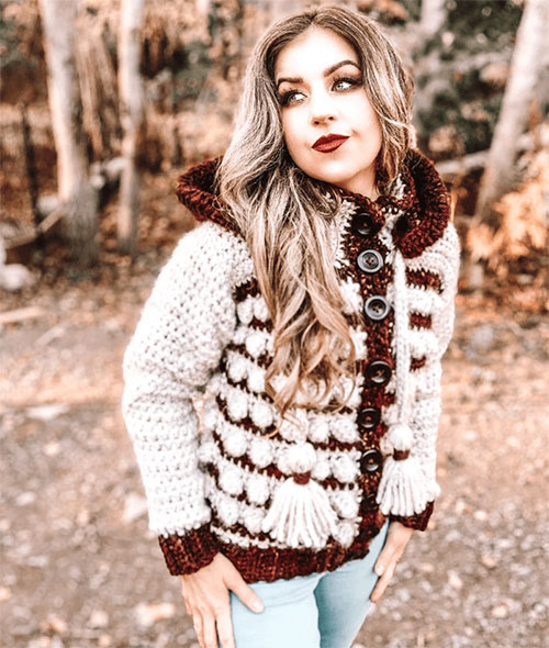 crochet wearables; modern chunky sweater photo 